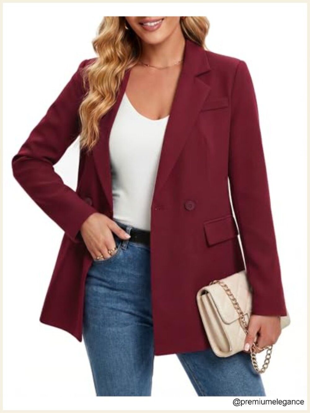 Womens Double Breasted Blazer Suit Jacket Business Casual Oversized